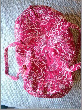 Vera Bradley Pink Quilted Y2K Duffle Bag Floral Paisley Travel Weekender
